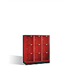 C+P Schließfachschrank Intro H1350xB1220xT480 Korpus: Rubinrot Türen: Acryglas 3 Abteile 9 Fächer C+P Schließfachschrank Intro H1350xB1220xT480 Korpus: Rubinrot Türen: Acryglas 3 Abteile 9 Fächer von C+P