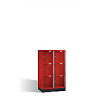 C+P Schließfachschrank Intro H1350xB820xT480 Korpus: Rubinrot Türen: Acryglas 2 Abteile 6 Fächer C+P Schließfachschrank Intro H1350xB820xT480 Korpus: Rubinrot Türen: Acryglas 2 Abteile 6 Fächer von C+P