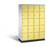 C+P Schließfachschrank Intro H1950xB1220xT490 Korpus: Lichtgrau Türen: Schwefelgelb 4 Abteile 20 Fächer von C+P