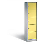 C+P Schließfachschrank Serie 8070, H1950xB460xT480mm Korpus Weißaluminium Fronten Schwefelgelb von C+P