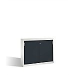 C+P Sideboard mit Schiebetüren Acurado H1200xB1600xT400mm Korpus Lichtgrau Fronten Schwarzgrau Anzahl Fächer: 4 von C+P