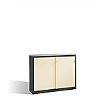 C+P Sideboard mit Schiebetüren Acurado H1200xB1600xT400mm Korpus Schwarzgrau Fronten Perlweiß Anzahl Fächer: 4 von C+P