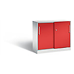 C+P Sideboard mit Schiebetüren Asisto H915xB1000xT435mm Korpus Lichtgrau Fronten Feuerrot Anzahl Fächer: 1 von C+P