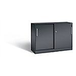 C+P Sideboard mit Schiebetüren Asisto H915xB1200xT435mm Korpus Schwarzgrau Fronten Schwarzgrau Anzahl Fächer: 1 von C+P