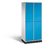 C+P Spind doppelstöckig XL Intro H1950xB820xT490 Korpus: Lichtgrau Türen: Lichtblau 2 Abteile 4 Fächer von C+P