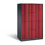 C+P XL-Kombi-Schließfachschrank Resisto H1950xB1148xT640 Korpus: Schwarzgrau Türen: Rubinrot 3 Abteile 8 Fächer C+P XL-Kombi-Schließfachschrank Resisto H1950xB1148xT640 Korpus: Schwarzgrau Türen: Rubinrot 3 Abteile 8 Fächer von C+P