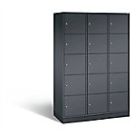 C+P XL-Schließfachschrank Intro H1950xB1220xT490 Korpus: Schwarzgrau Türen: Schwarzgrau 3 Abteile 15 Fächer von C+P