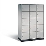 C+P XL-Schließfachschrank Intro H1950xB1220xT490 Korpus: Weißaluminium Türen: Weißaluminium 3 Abteile 15 Fächer von C+P