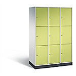 C+P XL-Schließfachschrank Intro H1950xB1220xT590 Korpus: Lichtgrau Türen: Viridingrün 3 Abteile 9 Fächer von C+P