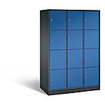 C+P XL-Schließfachschrank Intro H1950xB1220xT590 Korpus: Schwarzgrau Türen: Enzianblau 3 Abteile 12 Fächer von C+P