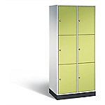 C+P XL-Schließfachschrank Intro H1950xB820xT490 Korpus: Lichtgrau Türen: Viridingrün 2 Abteile 6 Fächer von C+P