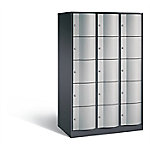 C+P XL-Schließfachschrank Resisto H1950xB1148xT640 Korpus: Schwarzgrau Türen: Weißaluminium 3 Abteile 15 Fächer von C+P