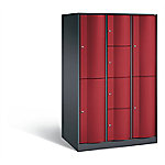 C+P XXL-Kombi-Schließfachschrank Resisto H1950xB1148xT740 Korpus: Schwarzgrau Türen: Rubinrot 3 Abteile 8 Fächer C+P XXL-Kombi-Schließfachschrank Resisto H1950xB1148xT740 Korpus: Schwarzgrau Türen: Rubinrot 3 Abteile 8 Fächer von C+P