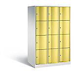 C+P XXL-Schließfachschrank Resisto H1950xB1148xT740 Korpus: Lichtgrau Türen: Schwefelgelb 3 Abteile 12 Fächer von C+P