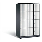 C+P XXL-Schließfachschrank Resisto H1950xB1148xT740 Korpus: Schwarzgrau Türen: Lichtgrau 3 Abteile 12 Fächer von C+P