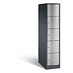 C+P XXL-Schließfachschrank Resisto H1950xB396xT740 Korpus: Schwarzgrau Türen: Weißaluminium 1 Abteil 5 Fächer von C+P