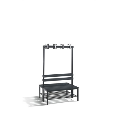 Garderobenbank doppelseitig Basic, H1650xB1000xT750mm von C+p