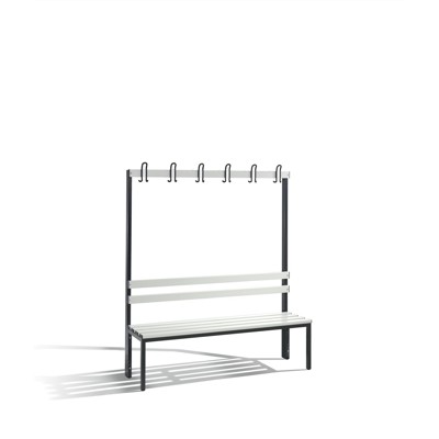Garderobenbank einseitig Basic, H1650xB1500xT400mm, 7021 von C+p