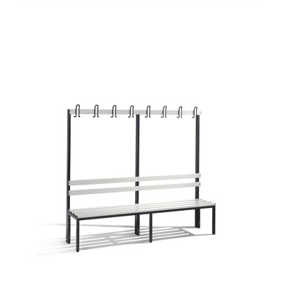 Garderobenbank einseitig Basic, H1650xB1960xT400mm, 7021 von C+p