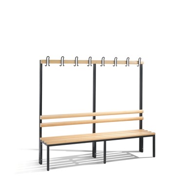 Garderobenbank einseitig Basic, H1650xB1960xT400mm, 7021 von C+p