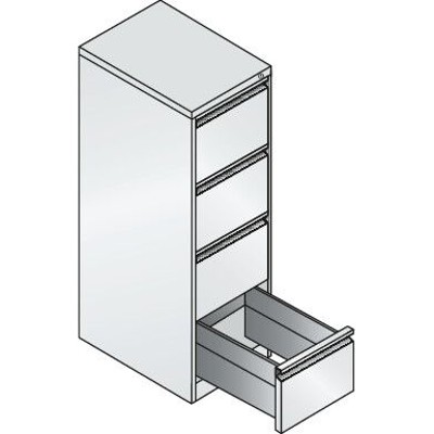 Hängeregistraturschrank Acurado, H1357xB433xT590mm, 9016/9016 von C+p