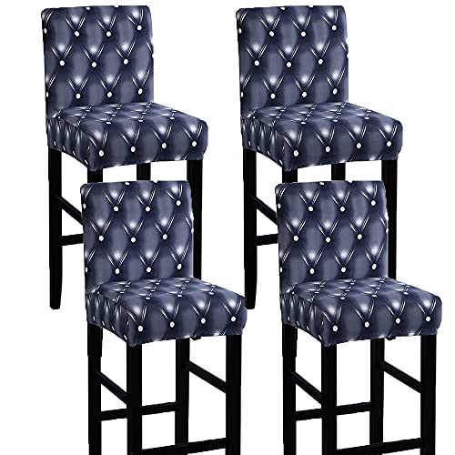 C/N Bar Stuhlhussen Barhocker Stuhlbezug Küchen hochstühle bezug Bar Stuhlbezüge mit Rückenlehne 4er Set von C/N