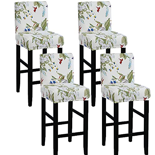 C/N Bar Stuhlhussen Barhocker Stuhlbezug Küchen hochstühle bezug Bar Stuhlbezüge mit Rückenlehne 4er Set von C/N