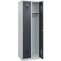 C+P Spind Basis PLUS, 2 Abteile, 1850x600x500mm, 7035/7016 von C + P MÖBELSYSTEME