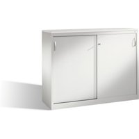 C+P Akten-Sideboard Acurado mit Schiebetüren mit Mitteltrennwand Front Weißaluminium 1600 mm von C + P Möbelsysteme