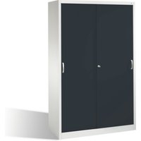 C+P Aktenschrank Acurado mit Schiebetüren, 5 Ordnerhöhen, H1950xB1200xT500mm Front Schwarzgrau Korpus Lichtgrau von C + P Möbelsysteme