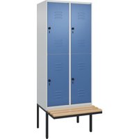 C+P Doppelstock-Spind Classic PLUS, Bank, 2 Abteile, 2120x800x815mm, 7035/5023 Verschluss Sicherheits-Drehriegel Sitzbanktyp auskragend Material Sitzfläche Buche-Hartholz C+P Doppelstock-Spind Classic PLUS, Bank, 2 Abteile, 2120x800x815mm, 7035/5023 Verschluss Sicherheits-Drehriegel Sitzbanktyp auskragend Material Sitzfläche Buche-Hartholz von C + P Möbelsysteme