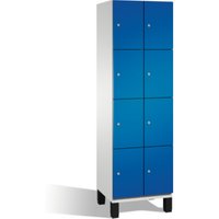 C+P Fächerschrank Cambio auf Füßen 8 Fächer Front Enzianblau Korpus Lichtgrau von C + P Möbelsysteme