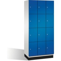 C+P Fächerschrank Cambio auf Sockel 12 Fächer Front Enzianblau Korpus Lichtgrau von C + P Möbelsysteme