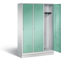 C+P Garderobenschrank Classic, H1800xB1200xT500mm, Front Lichtgrün, Korpus Lichtgrau (8020-32) von C + P Möbelsysteme