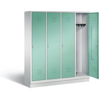 C+P Garderobenschrank Classic, H1800xB1590xT500mm, Front Lichtgrün, Korpus Lichtgrau (8020-42) von C + P Möbelsysteme