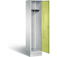 C+P Garderobenschrank Classic, H1800xB420xT500mm, Front Viridingrün, Korpus Lichtgrau (8020-12) von C + P Möbelsysteme