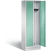 C+P Garderobenschrank Classic, H1800xB610xT500mm, Front Lichtgrün, Korpus Lichtgrau (8020-20) von C + P Möbelsysteme