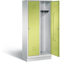 C+P Garderobenschrank Classic, H1800xB810xT500mm, Front Viridingrün, Korpus Lichtgrau (8020-22) von C + P Möbelsysteme