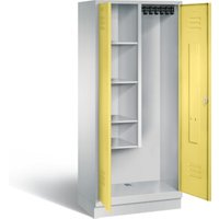 C+P Garderobenschrank Classic, H1800xB810xT500mm, Front Schwefelgelb, Korpus Lichtgrau (8120-02) von C + P Möbelsysteme