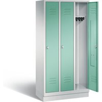 C+P Garderobenschrank Classic, H1800xB900xT500mm, Front Lichtgrün, Korpus Lichtgrau (8020-30) von C + P Möbelsysteme