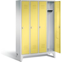 C+P Garderobenschrank Classic, H1850xB1190xT500mm, Front Schwefelgelb, Korpus Lichtgrau (8010-40) von C + P Möbelsysteme