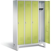 C+P Garderobenschrank Classic, H1850xB1190xT500mm, Front Viridingrün, Korpus Lichtgrau (8010-40) von C + P Möbelsysteme