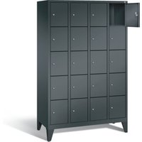 C+P Garderobenschrank Classic, H1850xB1190xT500mm, Front Anthrazitgrau, Korpus Anthrazitgrau (8010-405) von C + P Möbelsysteme