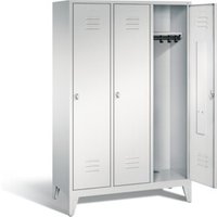 C+P Garderobenschrank Classic, H1850xB1200xT500mm, Front Lichtgrau, Korpus Lichtgrau (8010-32) von C + P Möbelsysteme