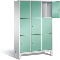 C+P Garderobenschrank Classic, H1850xB1200xT500mm, Front Lichtgrün, Korpus Lichtgrau (8010-323) von C + P Möbelsysteme