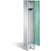 C+P Garderobenschrank Classic, H1850xB320xT500mm, Front Lichtgrün, Korpus Lichtgrau (8010-10) von C + P Möbelsysteme