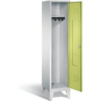 C+P Garderobenschrank Classic, H1850xB420xT500mm, Front Viridingrün, Korpus Lichtgrau (8010-12) von C + P Möbelsysteme