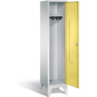 C+P Garderobenschrank Classic, H1850xB420xT500mm, Front Schwefelgelb, Korpus Lichtgrau (8010-12) von C + P Möbelsysteme