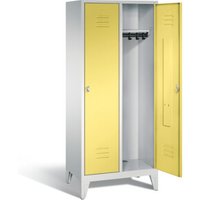 C+P Garderobenschrank Classic, H1850xB810xT500mm, Front Schwefelgelb, Korpus Lichtgrau (8010-22) von C + P Möbelsysteme