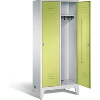 C+P Garderobenschrank Classic, H1850xB810xT500mm, Front Viridingrün, Korpus Lichtgrau (8010-22) von C + P Möbelsysteme